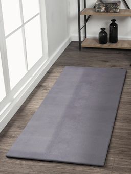 OBSESSIONS - Solid Rabit Fur Bedside Runner - Grey