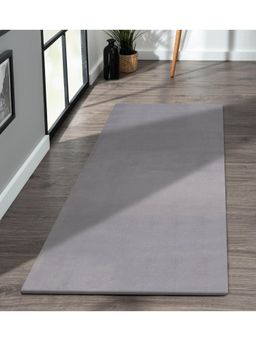 OBSESSIONS - Solid Rabit Fur Bedside Runner - Grey