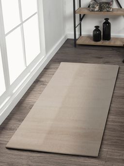 OBSESSIONS - Solid Rabit Fur Bedside Runner - Brown