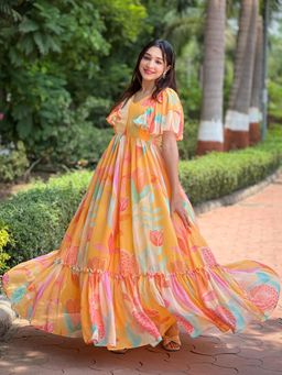 Vastranand - Carnival Orange
                  V-Neck Dress - 2