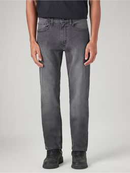 Levi's - Men's 505 Grey Straight Fit Mid Rise Jeans