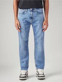 Levi's - Men's 505 Light-Blue Straight Fit Mid Rise Jeans