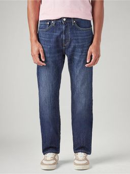 Levi's - Men's 505 Blue Straight Fit Mid Rise Jeans