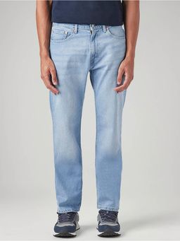 Levi's - Men's 505 Light-Blue Straight Fit Mid Rise Jeans
