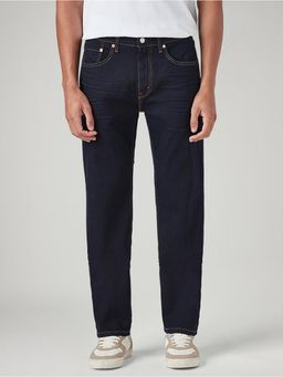 Levi's - Men's 505 Navy Blue Straight Fit Mid Rise Jeans