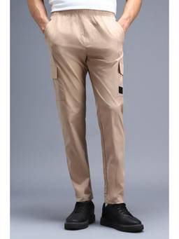 Van Heusen - Men Beige Solid Casual Trackpant