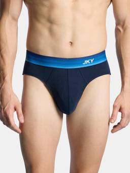 Jockey - Fp02 Men Super Combed Cotton Rib Solid Brief-Navy