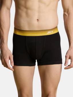 Jockey - Fp03 Men Super Combed Cotton Rib Solid Trunk-Black