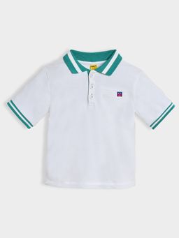 Mi Arcus - White Cotton Peanuts Snoopy Printed Polo T-Shirt for Boys