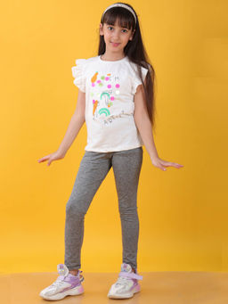 ANTHRILO - Artist T-Shirt Melange Sporty Leggings White & Black (Set of 2)