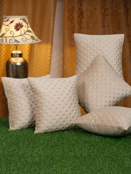 HOSTA HOMES - Soft Velvet Lined Pattern Cushion Covers Pack Of 5