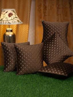 HOSTA HOMES - Soft Velvet Lined Pattern Cushion Covers Pack Of 5