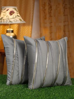 HOSTA HOMES - Soft Fur Solid Pattern Cushion Covers Pack Of 2