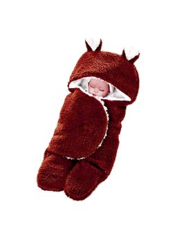 BRANDONN - New Born Baby Multipurpose Wearable Blankets-Brown