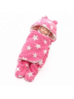 BRANDONN - Star Printed Multipurpose Wearable Baby Blankets-Pink