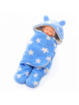 BRANDONN - Star Printed Multipurpose Wearable Baby Blankets-Blue