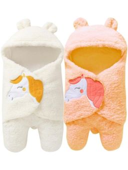 BRANDONN - Hooded Multipurpose Wearable Unicorn Baby Blankets-Multi-Color (Pack of 2)