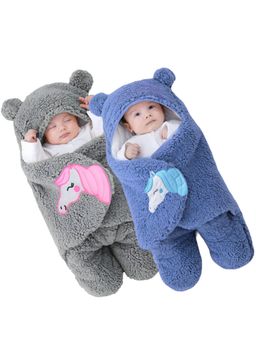 BRANDONN - Unicorn Multipurpose Wearable Baby Blankets-Multi-Color (Pack of 2)