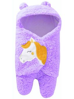 BRANDONN - New Born Baby Unicorn Multipurpose Wearable Blankets-Purple