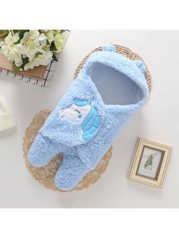 BRANDONN - New Born Baby Unicorn Multipurpose Wearable Blankets-Blue