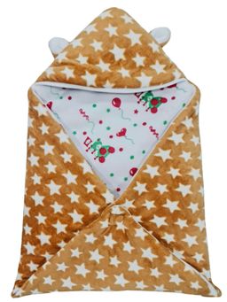 BRANDONN - New Born Multipurpose Wearable Star Printed Blankets-Beige