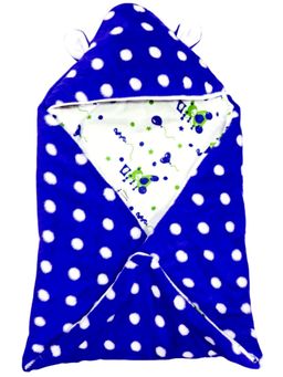 BRANDONN - New Born Multipurpose Wearable Dots Printed Blankets-Blue