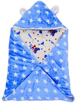 BRANDONN - New Born Multipurpose Wearable Star Printed Blankets-Blue
