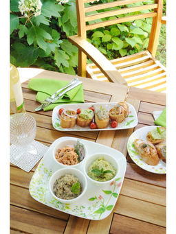 Corelle - Asia Collection Provence Garden 17cm Square Round Small Plate Pack of 6