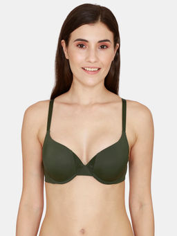 Zivame - Firefly Dreams Wired Medium Coverage Push-Up Bra - Kombu Green