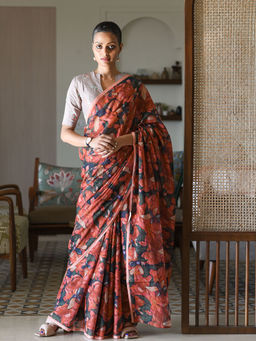 Suta - Multi-Color Pure Cotton Floral Printed Saree
