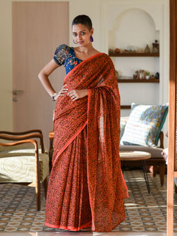 Suta - Multi-Color Pure Cotton Floral Printed Saree