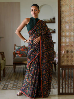 Suta - Multi-Color Pure Cotton Floral Printed Saree