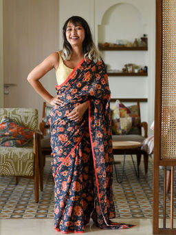 Suta - Multi-Color Pure Cotton Floral Printed Saree