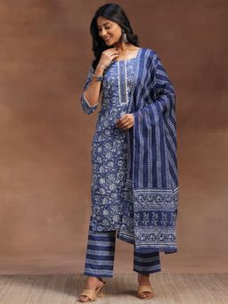 Libas - Blue Pure Cotton Printed Kurta Sets for Women