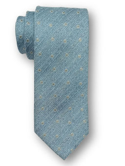 The Tie Hub - Sky Blue with Grey Polka Cotton and Silk Necktie