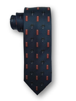 The Tie Hub - Navy Blue with Umbrella Silk Necktie