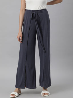 RAREISM - Blue Solid Plain Bottom Pants