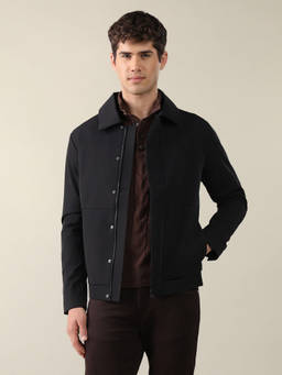 U.S. Polo Assn. Denim Co. - Black Solid Regular Fit Bomber Jacket