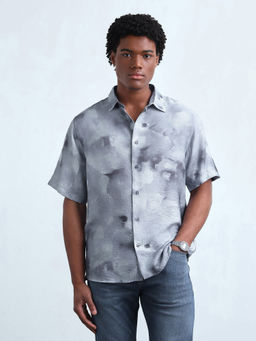 Flying Machine - Purple Abstract Printed Relaxed Fit Shirt