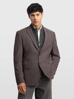 Arrow - Men Maroon Tailored Fit Blazer