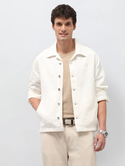 U.S. Polo Assn. Denim Co. - Men White Regular Fit Woven Shacket