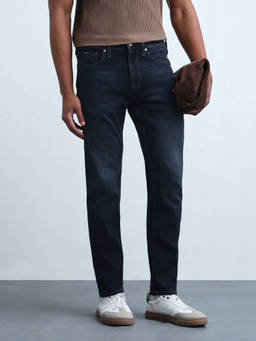 Flying Machine - Blue Slash Slim Fit Whiskered Jeans