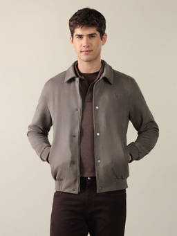 U.S. Polo Assn. Denim Co. - Beige Solid Regular Fit Bomber Jacket