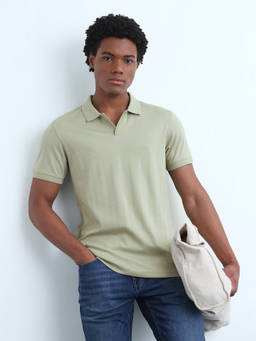 Flying Machine - Green Regular Fit Polo T-Shirt