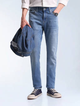 Flying Machine - Blue Jackson Skinny Fit Whiskered Jeans