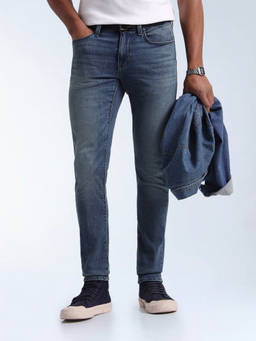Flying Machine - Blue Jackson Skinny Fit Whiskered Jeans