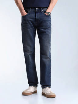 Flying Machine - Blue Freddie Slim Fit Whiskered Jeans