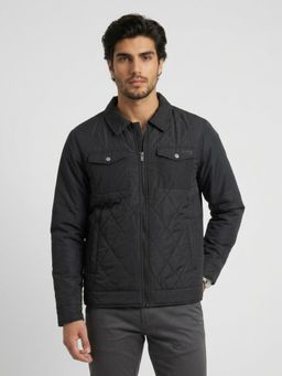 Spykar - Men Jet Black Regular Fit Jacket