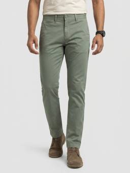 Spykar - Men Green Regular Fit Mid Rise Trouser