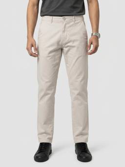 Spykar - Men Beige Relaxed Fit Mid Rise Trouser
